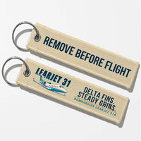 Thumbnail for Bombardier Learjet 31A Aviator Key Chains - Beige - Cartoon - Remove Before Flight