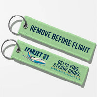 Thumbnail for Bombardier Learjet 31A Aviator Key Chains - Light Green - Cartoon - Remove Before Flight