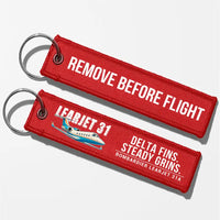 Thumbnail for Bombardier Learjet 31A Aviator Key Chains - Red - Cartoon - Remove Before Flight