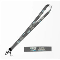 Thumbnail for Bombardier Learjet 31A Lanyard & ID Holders lanyard - Cartoon - Gray