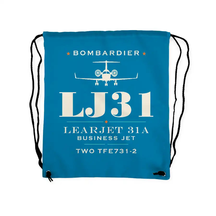 Bombardier Learjet 31A - Drawstring Bag - Heritage - Light Blue