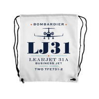 Thumbnail for Bombardier Learjet 31A - Drawstring Bag - Heritage - White