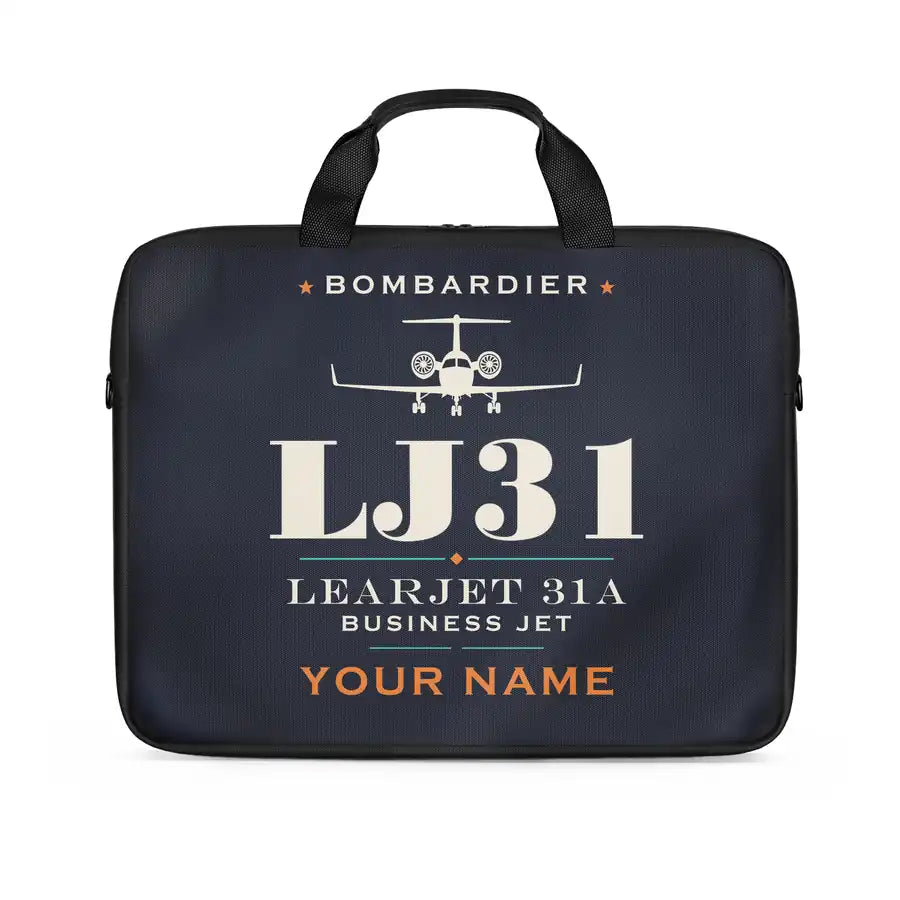 Bombardier Learjet 31A - Heritage + Name - Laptop Bag