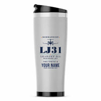Thumbnail for Bombardier Learjet 31A - Heritage + Name - Stainless Steel (No Holder) - Light Gray