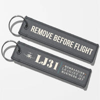 Thumbnail for Bombardier Learjet 31A Aviator Key Chains - Gray - Heritage - Remove Before Flight