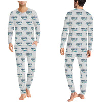 Thumbnail for Bombardier Learjet 31A - Men Pajamas - Cartoon Pattern - Light Gray