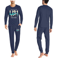 Thumbnail for Bombardier Learjet 31A - Men Pajamas - Original Chest + Name - Navy Blue
