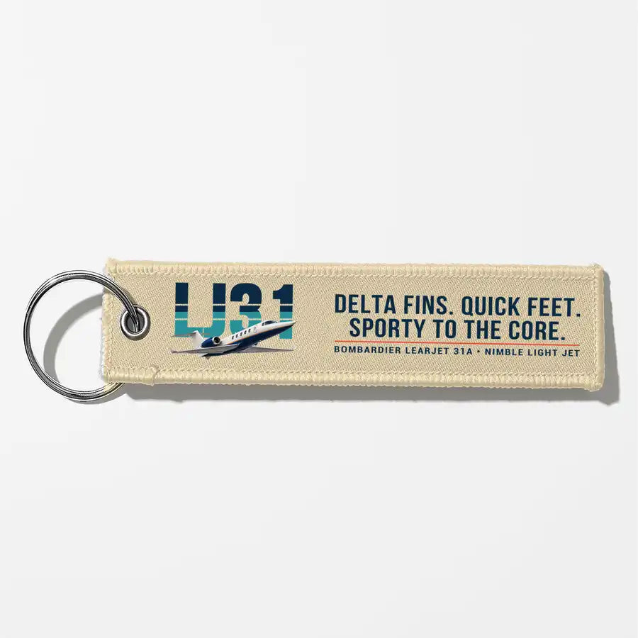 Bombardier Learjet 31A Aviator Key Chains - Beige - Original