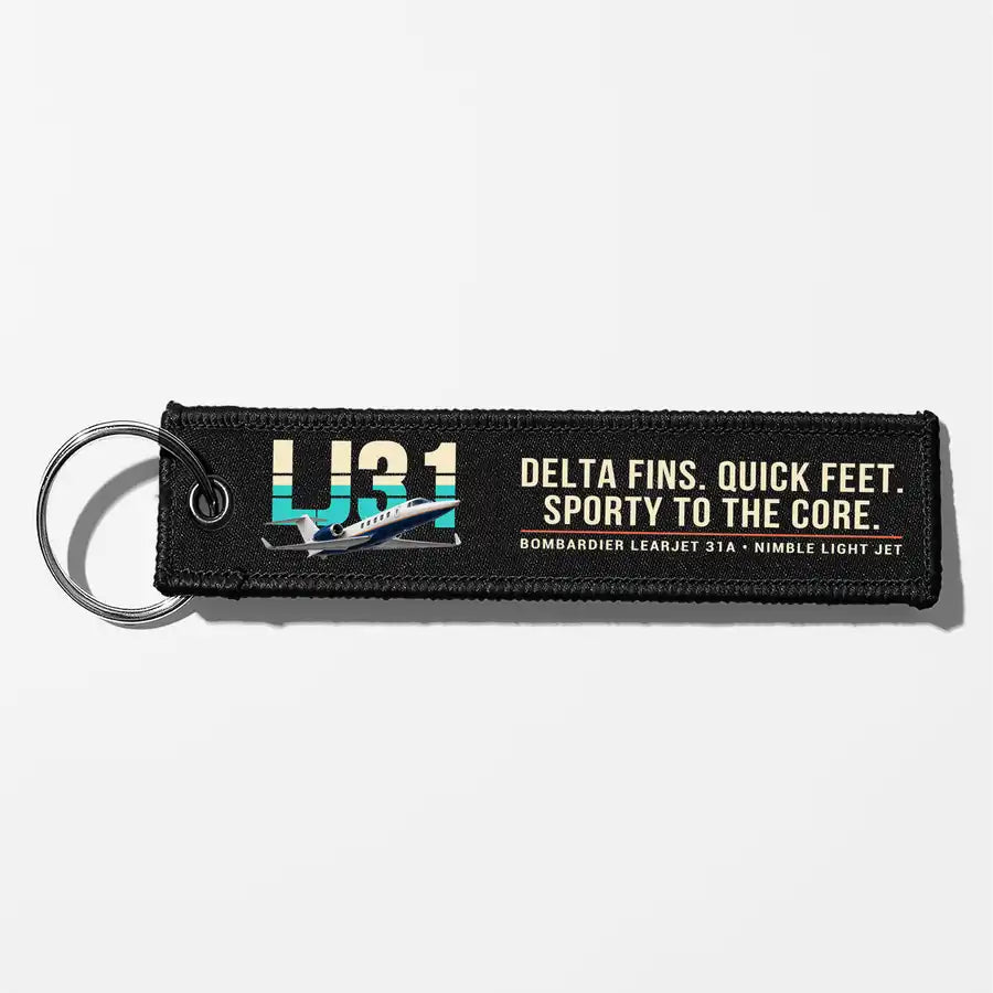 Bombardier Learjet 31A Aviator Key Chains - Black - Original