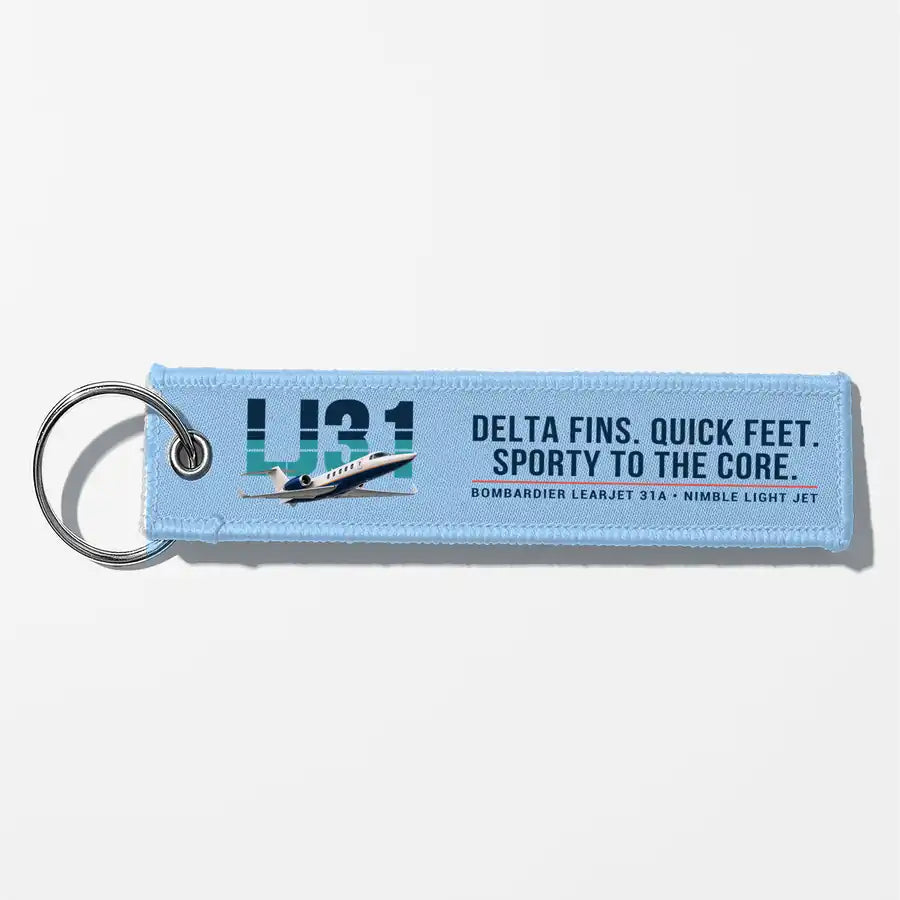 Bombardier Learjet 31A Aviator Key Chains - Light Blue - Original