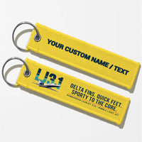 Thumbnail for Bombardier Learjet 31A Aviator Key Chains - Yellow - Original - Personalized