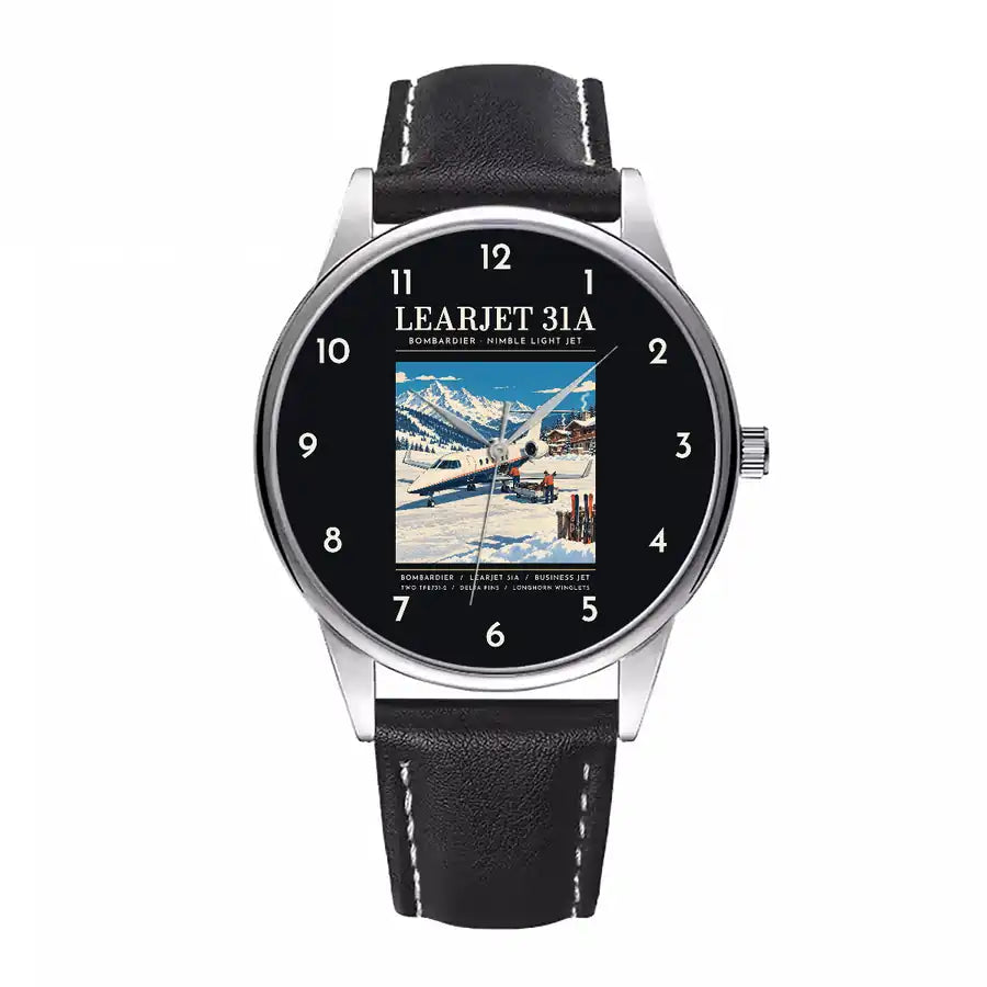 Bombardier Learjet 31A - Poster - Leather Strap - Black Leather Strap