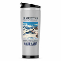 Thumbnail for Bombardier Learjet 31A - Poster + Name - Stainless Steel (No Holder) - Light Gray