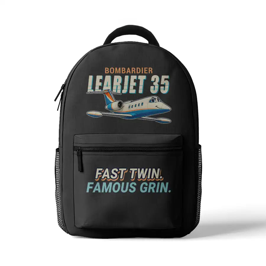 Bombardier Learjet 35A - 3D Backpack - Cartoon - Gray
