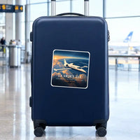 Thumbnail for Bombardier Learjet 35A - 3D + Name - Square Sticker - Suitcase