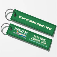 Thumbnail for Bombardier Learjet 35A Aviator Key Chains - Green - Cartoon - Personalized