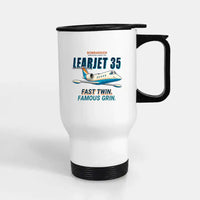 Thumbnail for Bombardier Learjet 35A - Cartoon - Stainless Steel with Holder - White