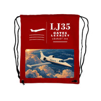 Thumbnail for Bombardier Learjet 35A - Drawstring Bag - Classic - Red