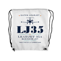 Thumbnail for Bombardier Learjet 35A - Drawstring Bag - Heritage - White