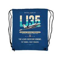 Thumbnail for Bombardier Learjet 35A - Drawstring Bag - Original - Blue
