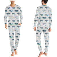 Thumbnail for Bombardier Learjet 35A - Men Pajamas - Cartoon Pattern - Light Gray