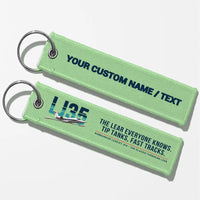 Thumbnail for Bombardier Learjet 35A Aviator Key Chains - Light Green - Original - Personalized