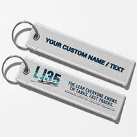 Thumbnail for Bombardier Learjet 35A Aviator Key Chains - White - Original - Personalized