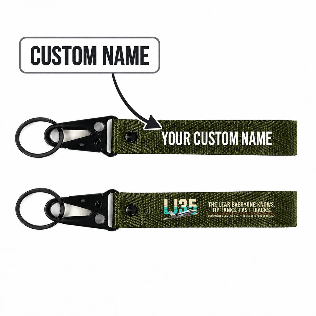 Bombardier Learjet 35A Hawk-Shaped Key Chains - Dark Green - Original - Personalized