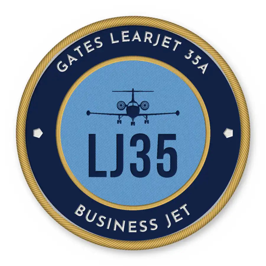 Bombardier Learjet 35A Patches - Circle - Navy Sky