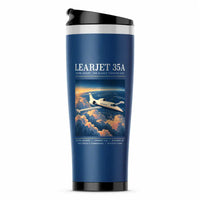 Thumbnail for Bombardier Learjet 35A - Poster - Stainless Steel (No Holder) - Blue