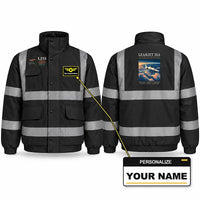 Thumbnail for Bombardier Learjet 35A Reflective Winter Jackets - Poster + Name - Black