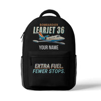 Thumbnail for Bombardier Learjet 36A - 3D Backpack - Cartoon + Name - Black