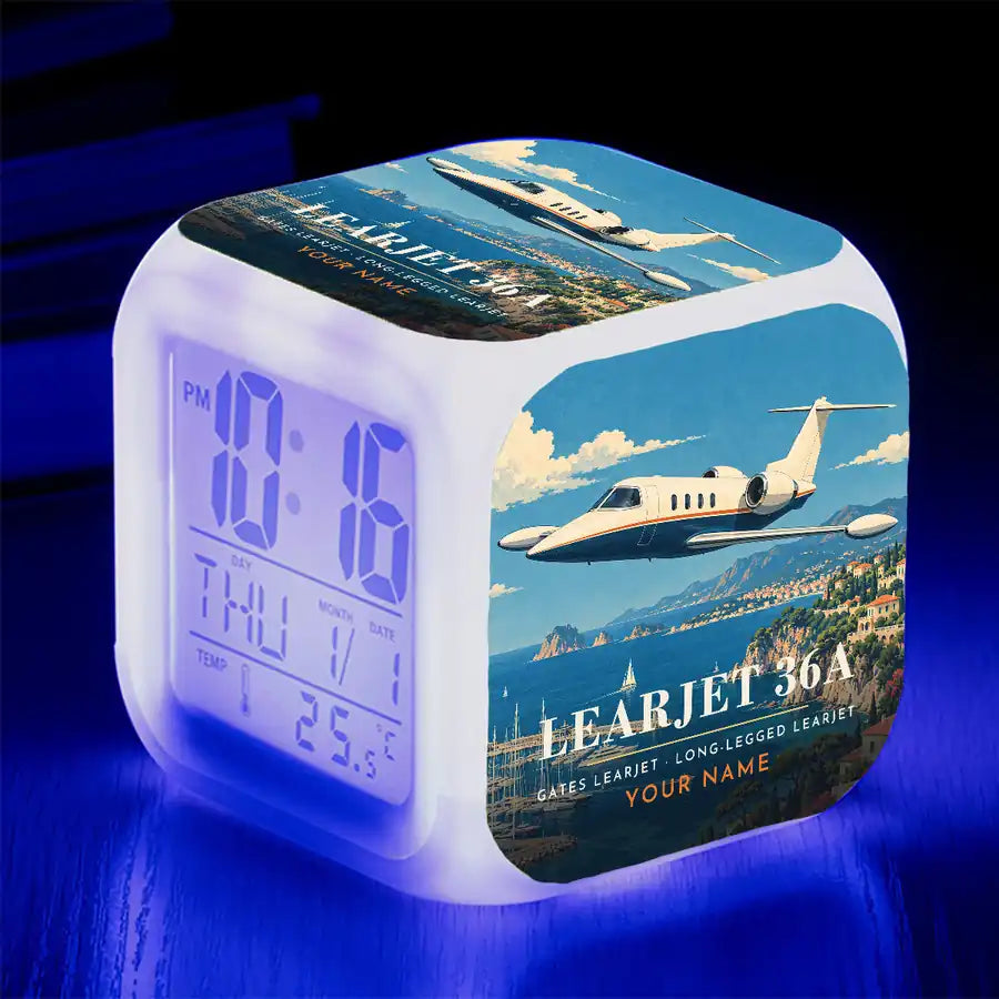 Bombardier Learjet 36A - 3D + Name - Alarm Clock