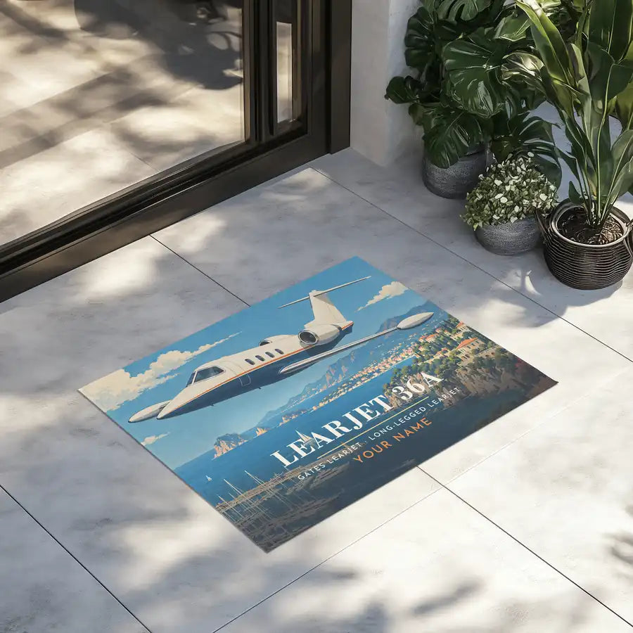 Bombardier Learjet 36A - 3D + Name - Door Mat