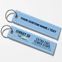 Thumbnail for Bombardier Learjet 36A Aviator Key Chains - Light Blue - Cartoon - Personalized