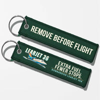 Thumbnail for Bombardier Learjet 36A Aviator Key Chains - Dark Green - Cartoon - Remove Before Flight