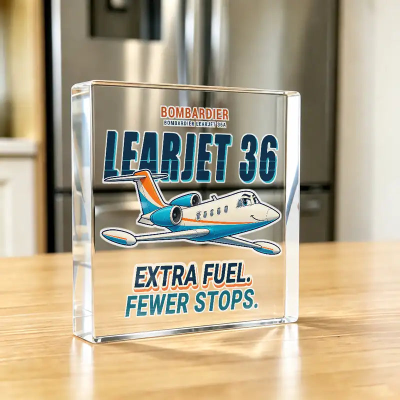 Bombardier Learjet 36A - Crystal Ornament - Cartoon - Kitchen