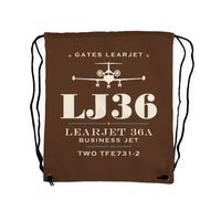 Thumbnail for Bombardier Learjet 36A - Drawstring Bag - Heritage - Brown