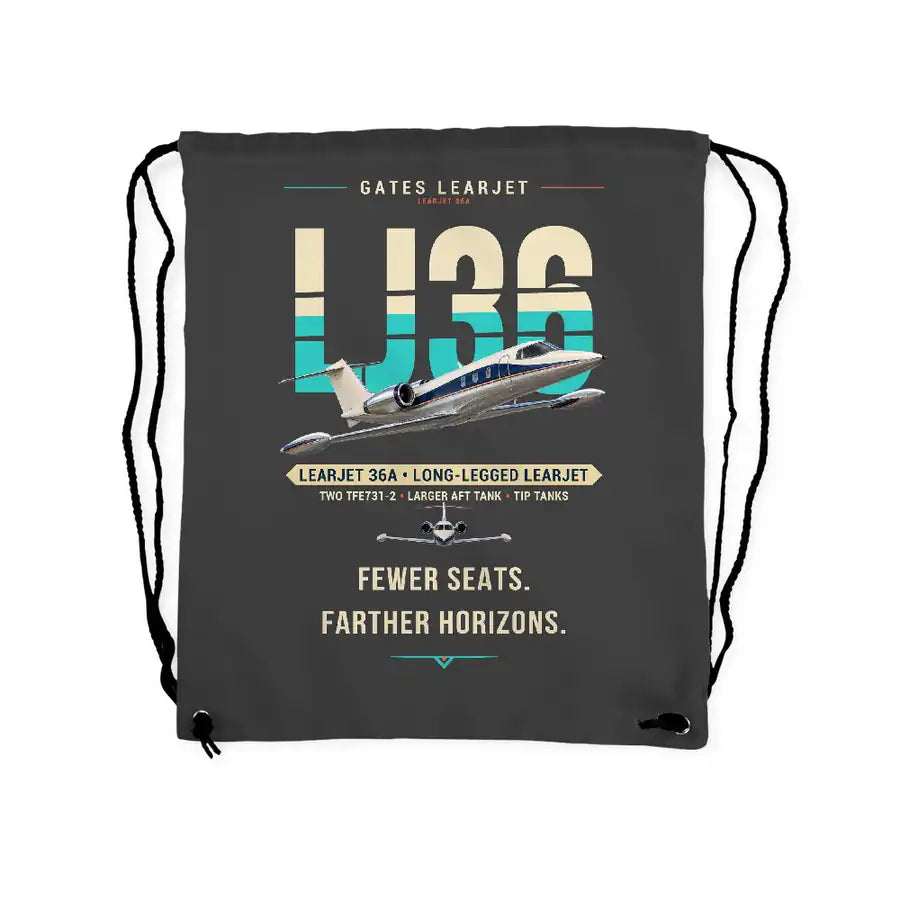 Bombardier Learjet 36A - Drawstring Bag - Original - Gray