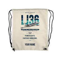 Thumbnail for Bombardier Learjet 36A - Drawstring Bag - Original + Name - Beige
