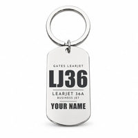 Thumbnail for Bombardier Learjet 36A - Key Chain - Tag + Name - Silver