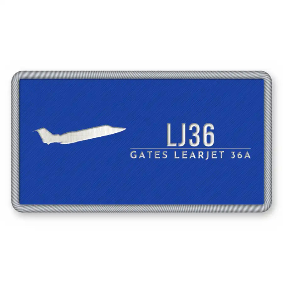 Bombardier Learjet 36A Patches - Rectangle - Royal White