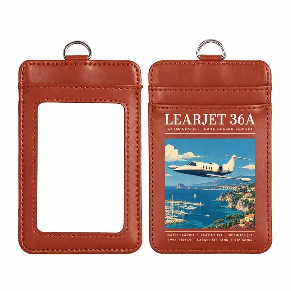 Bombardier Learjet 36A - Poster - ID Card Holder - Light Brown