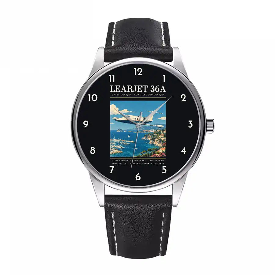 Bombardier Learjet 36A - Poster - Leather Strap - Black Leather Strap