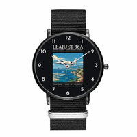 Thumbnail for Bombardier Learjet 36A - Poster - Slim Leather - Black and Black Nylon Strap