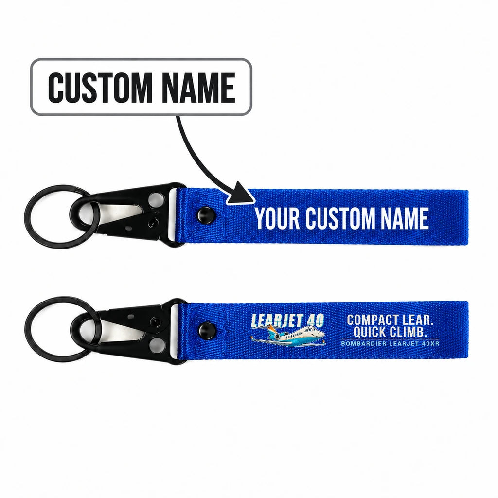 Bombardier Learjet 40XR Hawk-Shaped Key Chains - Blue - Cartoon - Personalized