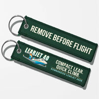 Thumbnail for Bombardier Learjet 40XR Aviator Key Chains - Dark Green - Cartoon - Remove Before Flight