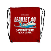Thumbnail for Bombardier Learjet 40XR - Drawstring Bag - Cartoon - Red