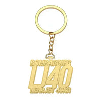 Thumbnail for Bombardier Learjet 40XR - Hollow Key Chain - Tag - Gold