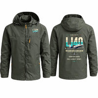 Thumbnail for Bombardier Learjet 40XR Stylish Jackets - Hooded Windbreaker - Original - Olive Green